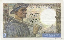 10 Francs MINEUR FRANKREICH  1947 F.08.17 fVZ