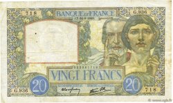 20 Francs TRAVAIL ET SCIENCE FRANKREICH  1940 F.12.06 S