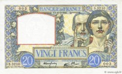 20 Francs TRAVAIL ET SCIENCE FRANKREICH  1941 F.12.12 VZ+