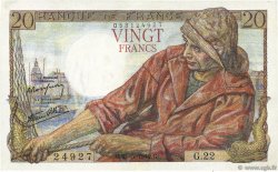 20 Francs PÊCHEUR FRANKREICH  1942 F.13.02 VZ+
