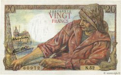 20 Francs PÊCHEUR FRANKREICH  1942 F.13.04 VZ