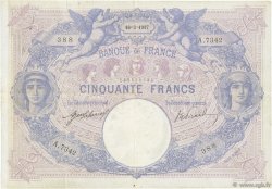 50 Francs BLEU ET ROSE FRANKREICH  1917 F.14.30 fSS