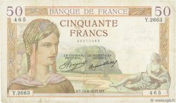 50 Francs CÉRÈS FRANKREICH  1935 F.17.14 S