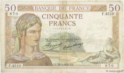 50 Francs CÉRÈS FRANCIA  1936 F.17.26 BC+