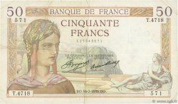 50 Francs CÉRÈS FRANCE  1936 F.17.28 VF