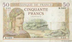 50 Francs CÉRÈS FRANCIA  1937 F.17.33 BB