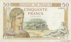 50 Francs CÉRÈS modifié FRANCIA  1937 F.18.01 MBC