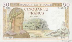 50 Francs CÉRÈS modifié FRANCIA  1940 F.18.42