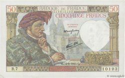 50 Francs JACQUES CŒUR FRANCIA  1940 F.19.01 q.SPL