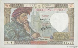 50 Francs JACQUES CŒUR FRANCE  1940 F.19.03 VF+