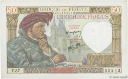 50 Francs JACQUES CŒUR FRANKREICH  1941 F.19.05 VZ