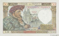 50 Francs JACQUES CŒUR FRANCE  1941 F.19.07 XF-