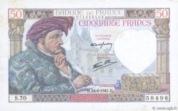 50 Francs JACQUES CŒUR FRANCE  1941 F.19.09 TTB