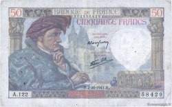 50 Francs JACQUES CŒUR FRANCE  1941 F.19.15 F