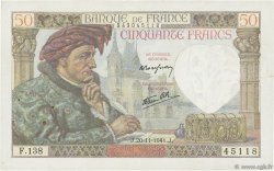 50 Francs JACQUES CŒUR FRANCIA  1941 F.19.16 MBC