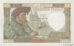 50 Francs JACQUES CŒUR FRANKREICH  1941 F.19.16 fVZ