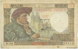 50 Francs JACQUES CŒUR FRANCIA  1941 F.19.17 BC
