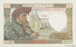 50 Francs JACQUES CŒUR FRANCE  1941 F.19.17 SUP