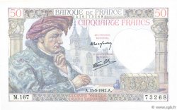 50 Francs JACQUES CŒUR FRANKREICH  1942 F.19.20 VZ