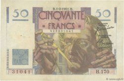 50 Francs LE VERRIER FRANCIA  1951 F.20.17 q.SPL
