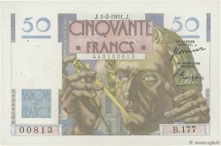 50 Francs LE VERRIER FRANKREICH  1951 F.20.17 VZ