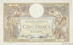 100 Francs LUC OLIVIER MERSON type modifié FRANCIA  1938 F.25.14 BC+