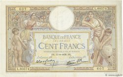 100 Francs LUC OLIVIER MERSON type modifié FRANCIA  1938 F.25.28 MBC