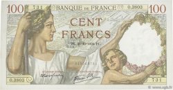 100 Francs SULLY FRANKREICH  1939 F.26.12 VZ
