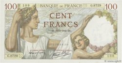 100 Francs SULLY FRANCE  1940 F.26.25 XF-