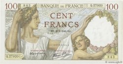 100 Francs SULLY FRANCE  1942 F.26.65 XF