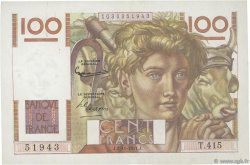 100 Francs JEUNE PAYSAN FRANCE  1951 F.28.30 XF