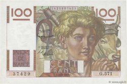 100 Francs JEUNE PAYSAN FRANKREICH  1953 F.28.40 VZ