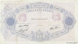 500 Francs BLEU ET ROSE modifié FRANCIA  1937 F.31.03 BC+