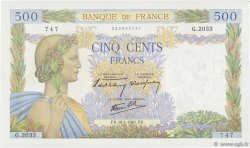 500 Francs LA PAIX FRANKREICH  1941 F.32.13 fST+