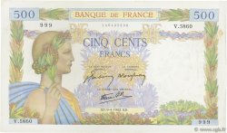 500 Francs LA PAIX FRANCIA  1942 F.32.34 q.SPL