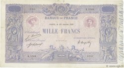 1000 Francs BLEU ET ROSE FRANCIA  1921 F.36.37 q.MB