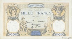 1000 Francs CÉRÈS ET MERCURE type modifié FRANKREICH  1940 F.38.45 fSS