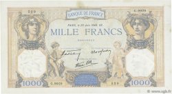 1000 Francs CÉRÈS ET MERCURE type modifié FRANCIA  1940 F.38.49 MBC+
