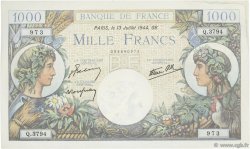 1000 Francs COMMERCE ET INDUSTRIE FRANCIA  1944 F.39.11 q.AU