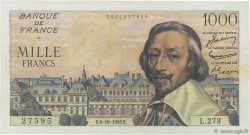 1000 Francs RICHELIEU FRANKREICH  1956 F.42.22 fVZ