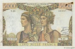 5000 Francs TERRE ET MER FRANCE  1949 F.48.02 VF-