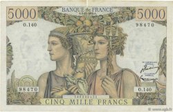 5000 Francs TERRE ET MER FRANCIA  1953 F.48.10 BC