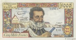5000 Francs HENRI IV FRANCE  1958 F.49.05 VF+
