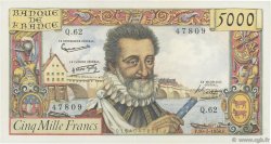 5000 Francs HENRI IV FRANCIA  1958 F.49.07 q.SPL