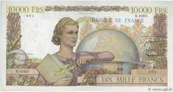 10000 Francs GÉNIE FRANÇAIS FRANCE  1954 F.50.69 VF