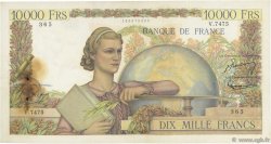 10000 Francs GÉNIE FRANÇAIS FRANCIA  1954 F.50.72 MB