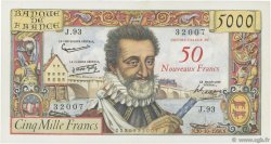 50 NF sur 5000 Francs HENRI IV FRANCE  1958 F.54.01 SUP