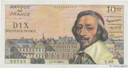 10 Nouveaux Francs RICHELIEU FRANCE  1960 F.57.06 VF