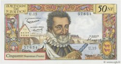 50 Nouveaux Francs HENRI IV FRANCE  1959 F.58.02 XF