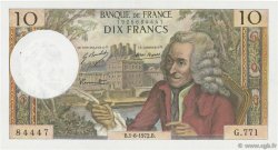 10 Francs VOLTAIRE FRANCE  1972 F.62.56 AU-